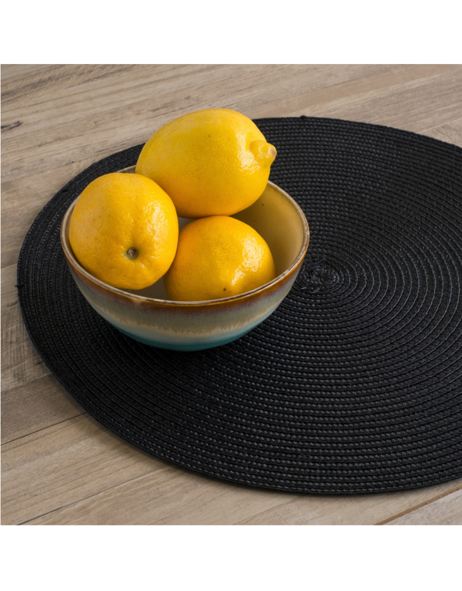 Disko Black Round Placemat