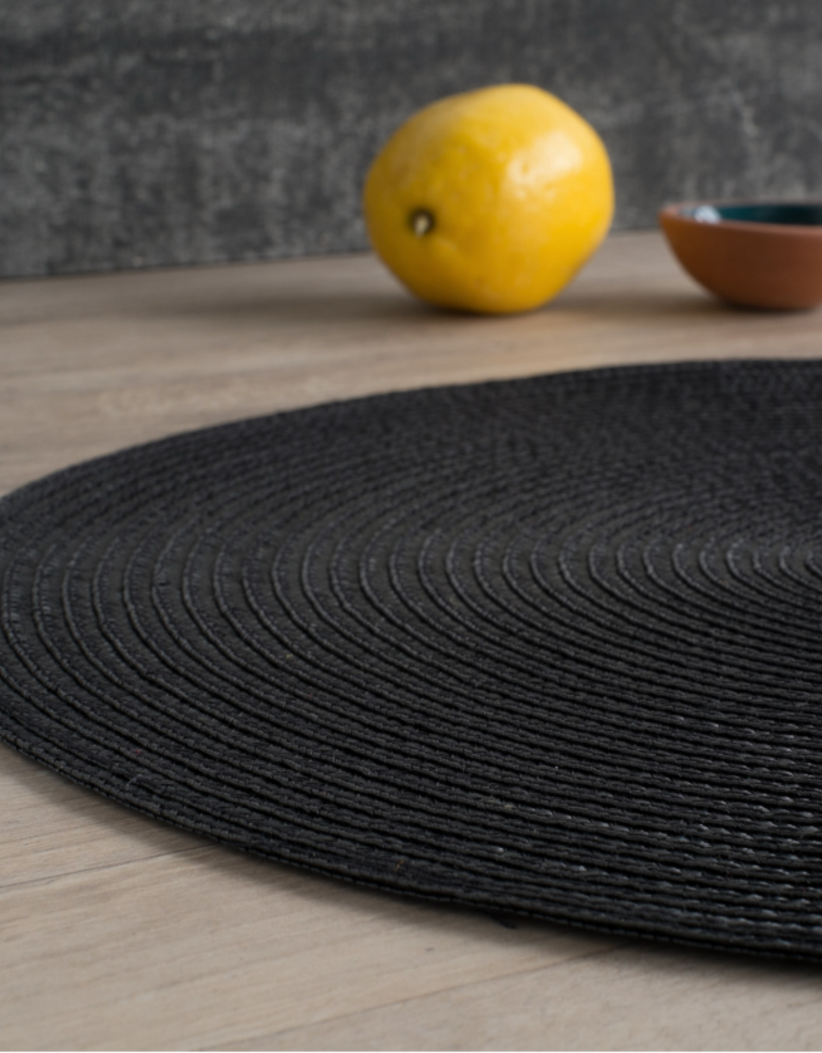 Disko Black Round Placemat