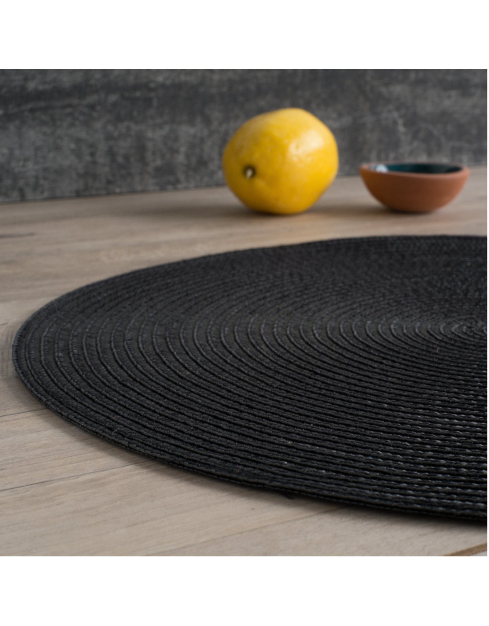Disko Black Round Placemat