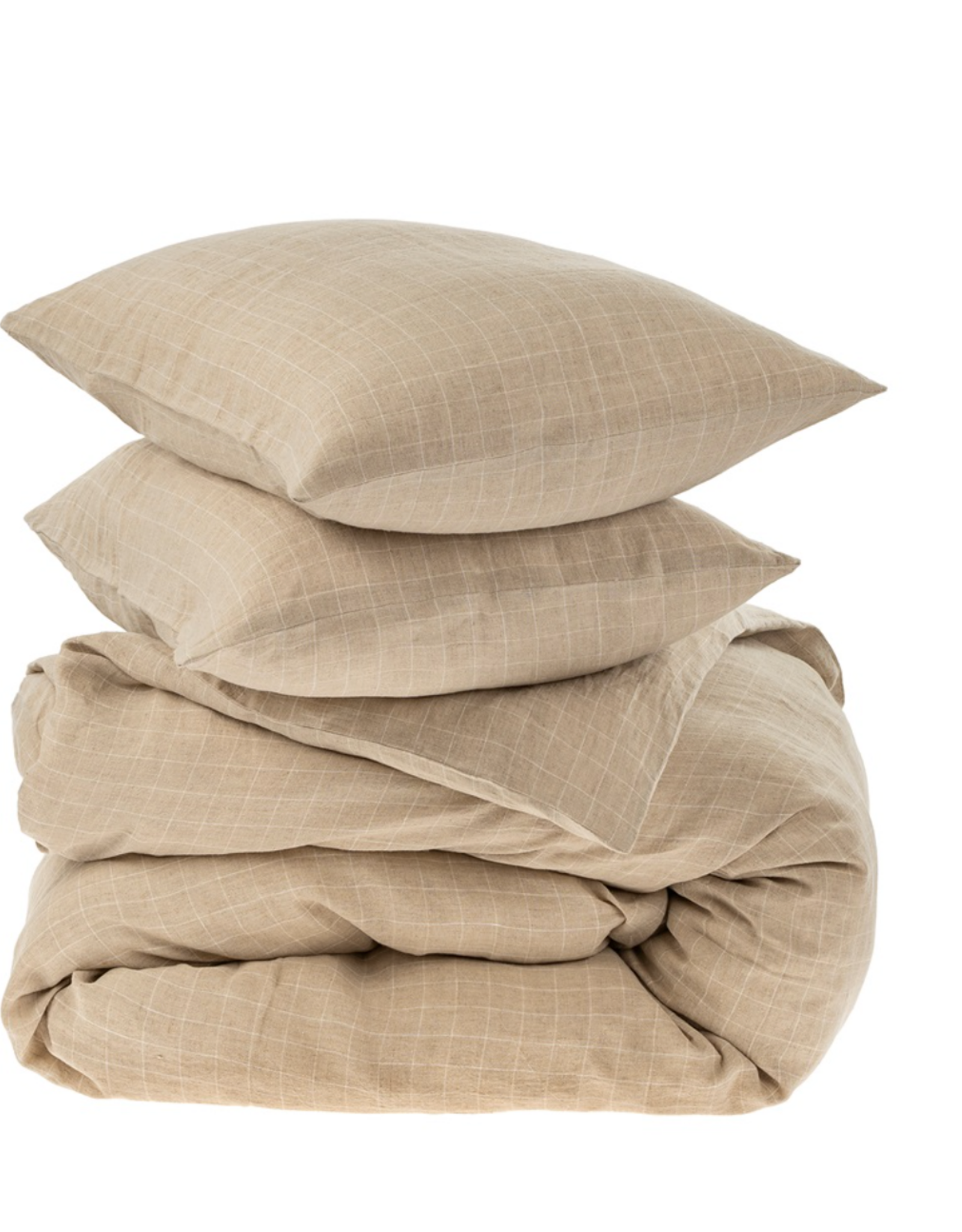 Linen Check Duvet Set, Natural