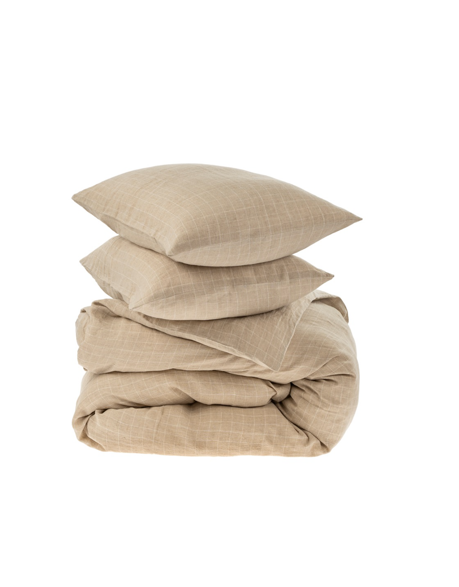 Linen Check Duvet Set, Natural