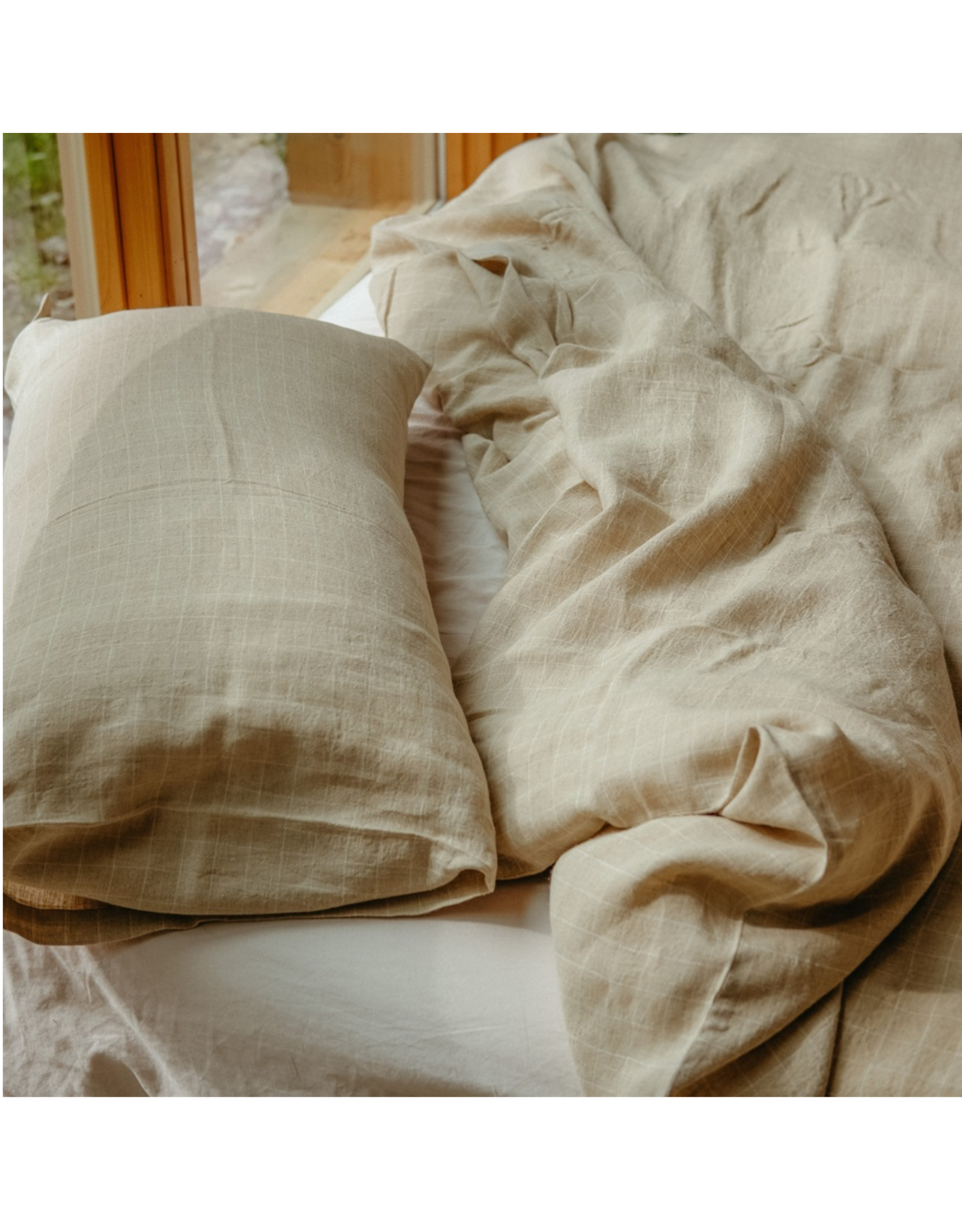 Linen Check Duvet Set, Natural