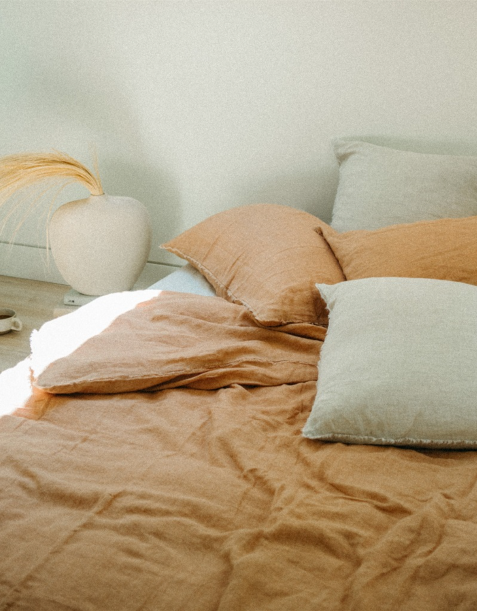 Lina Linen Terracotta Duvet Set