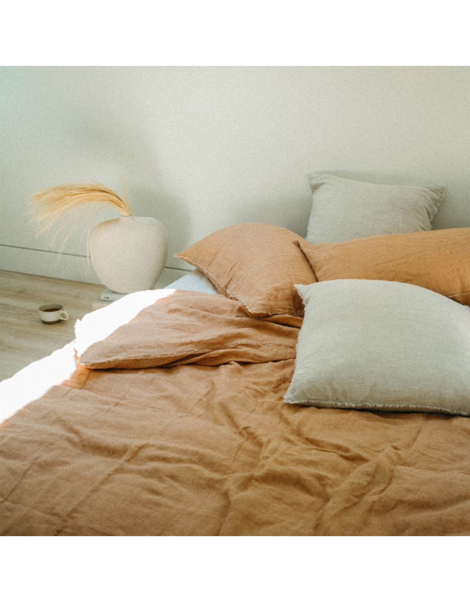 Lina Linen Terracotta Duvet Set