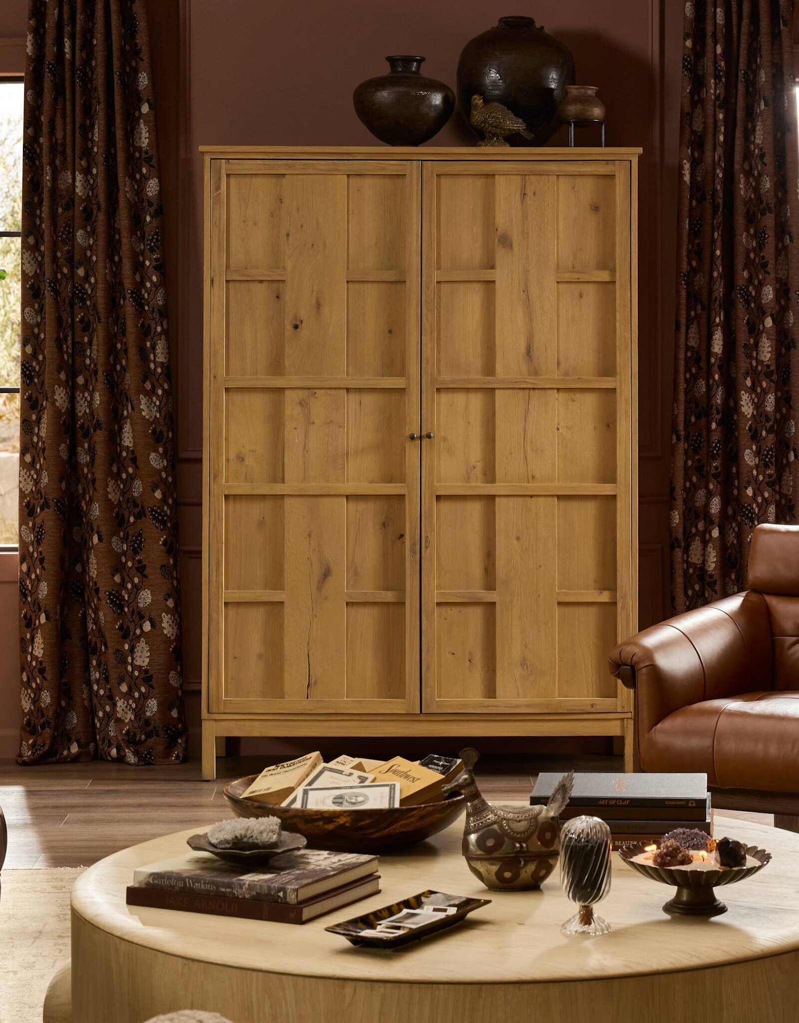 Alessio Cabinet in Aged Natural Oak Veneer