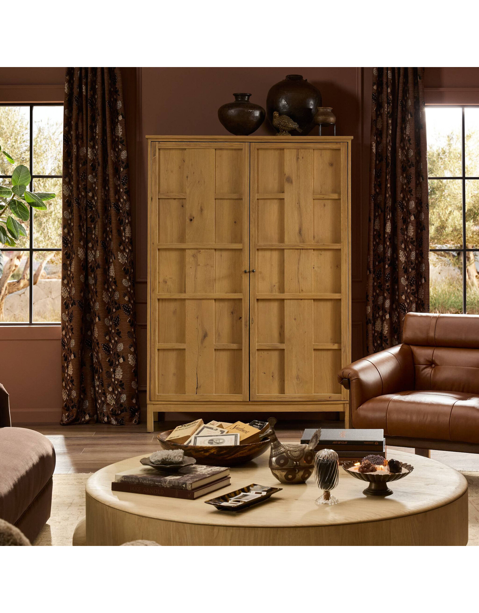 Alessio Cabinet in Aged Natural Oak Veneer