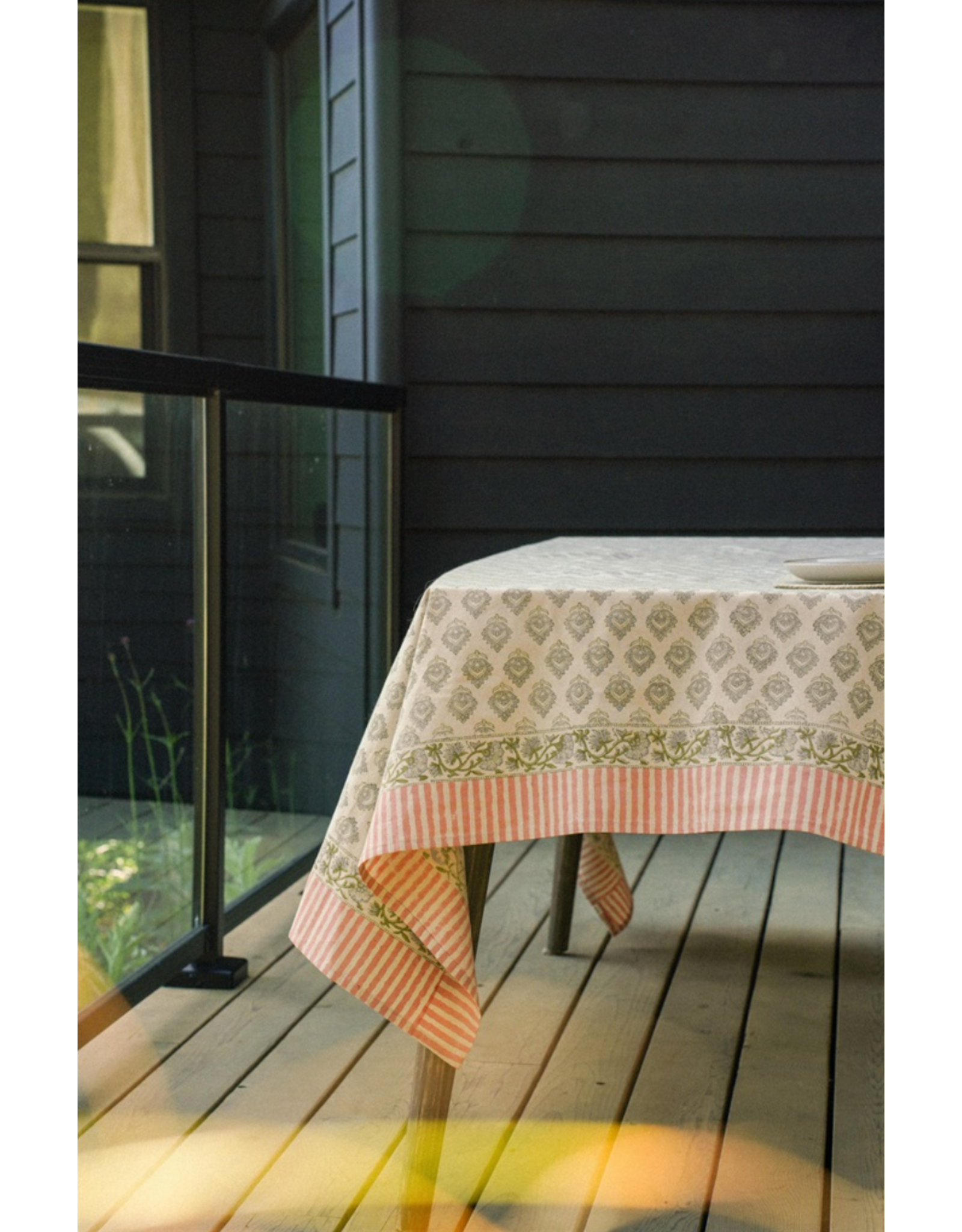 Ritika Block Print Tablecloth, 104x60