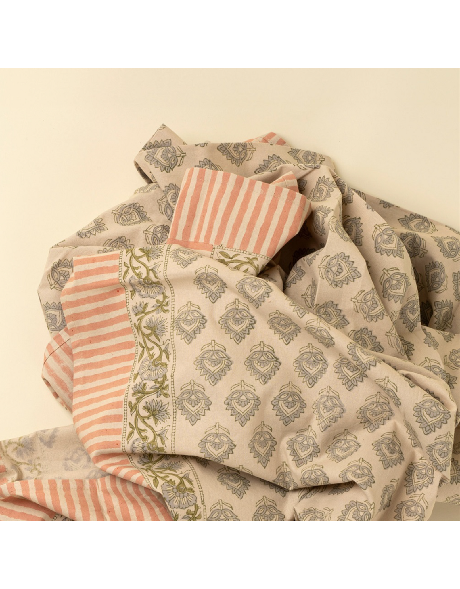 Ritika Block Print Tablecloth, 104x60