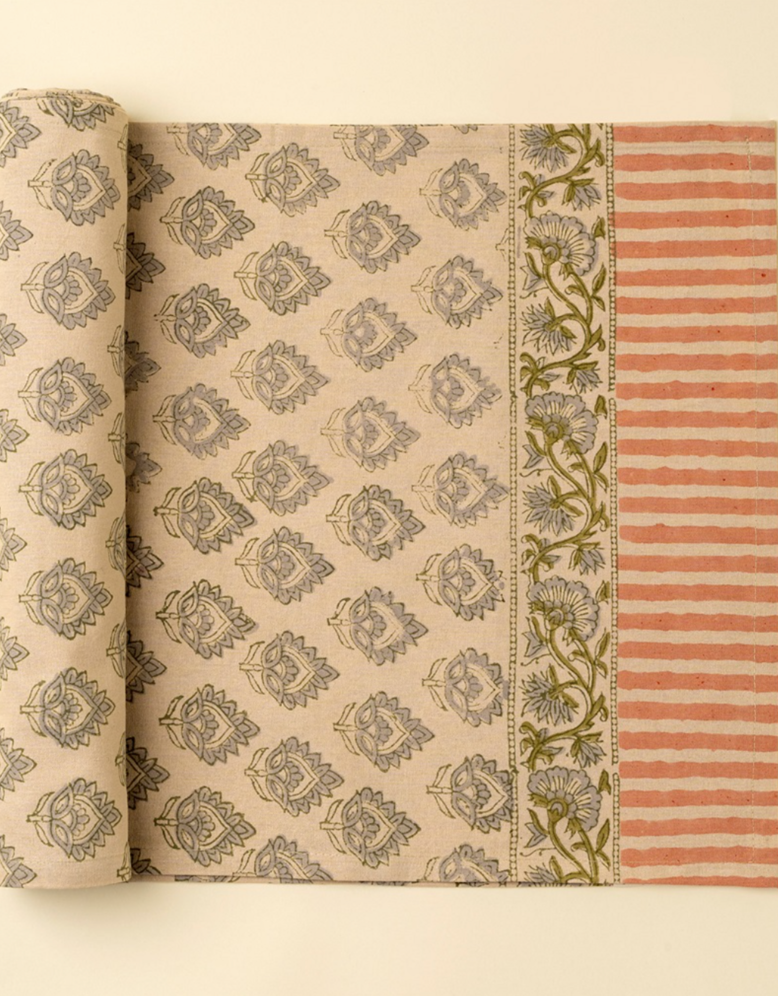 Ritika Block Print Table Runner - 108"L
