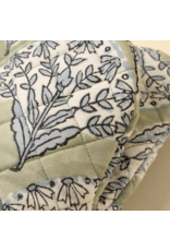 Sakura Block Print Oven Mitt, Green
