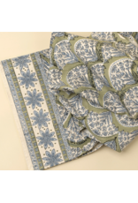 Sakura Block Print Tablecloth, Green 104x60