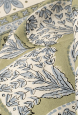 Sakura Block Print Tablecloth, Green 104x60