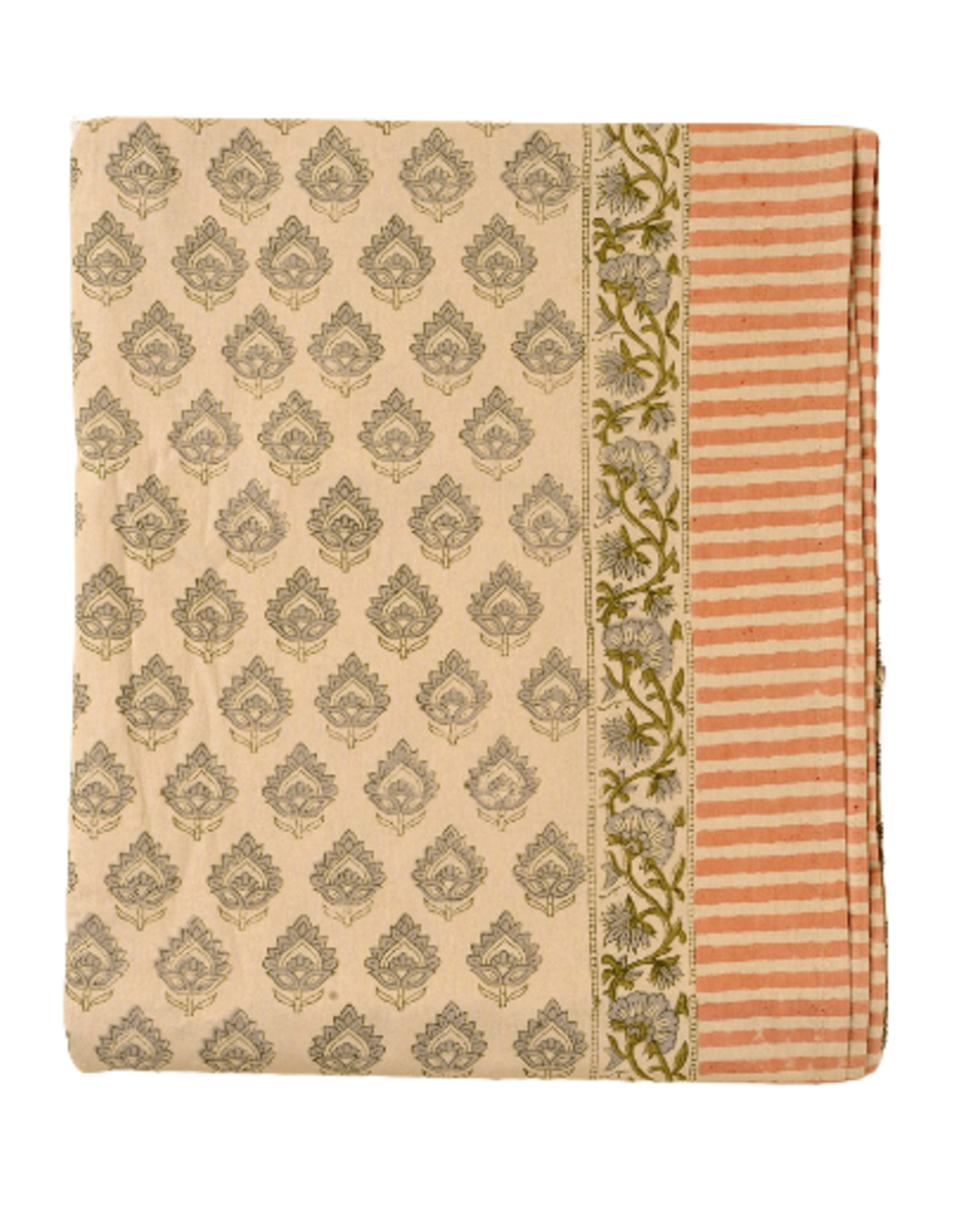 Ritika Block Print Tablecloth, 104x60