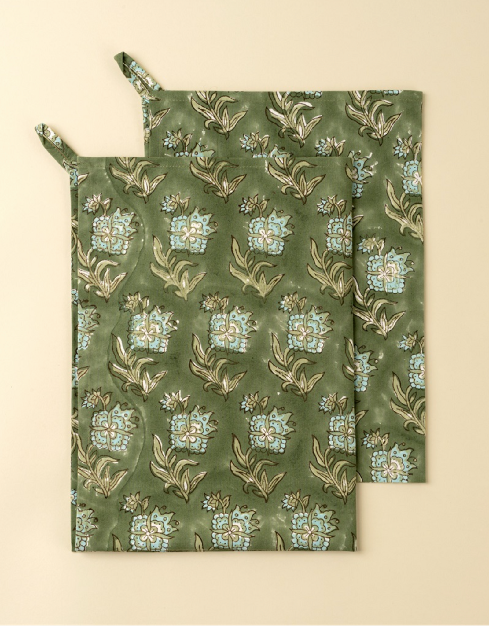 Elowen Block Print Tea Towels S/2