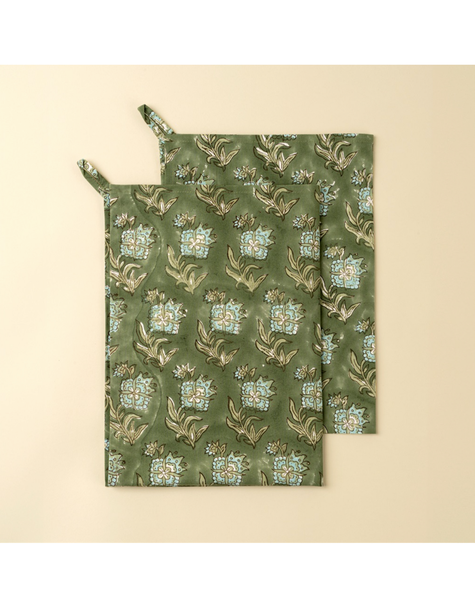 Elowen Block Print Tea Towels S/2