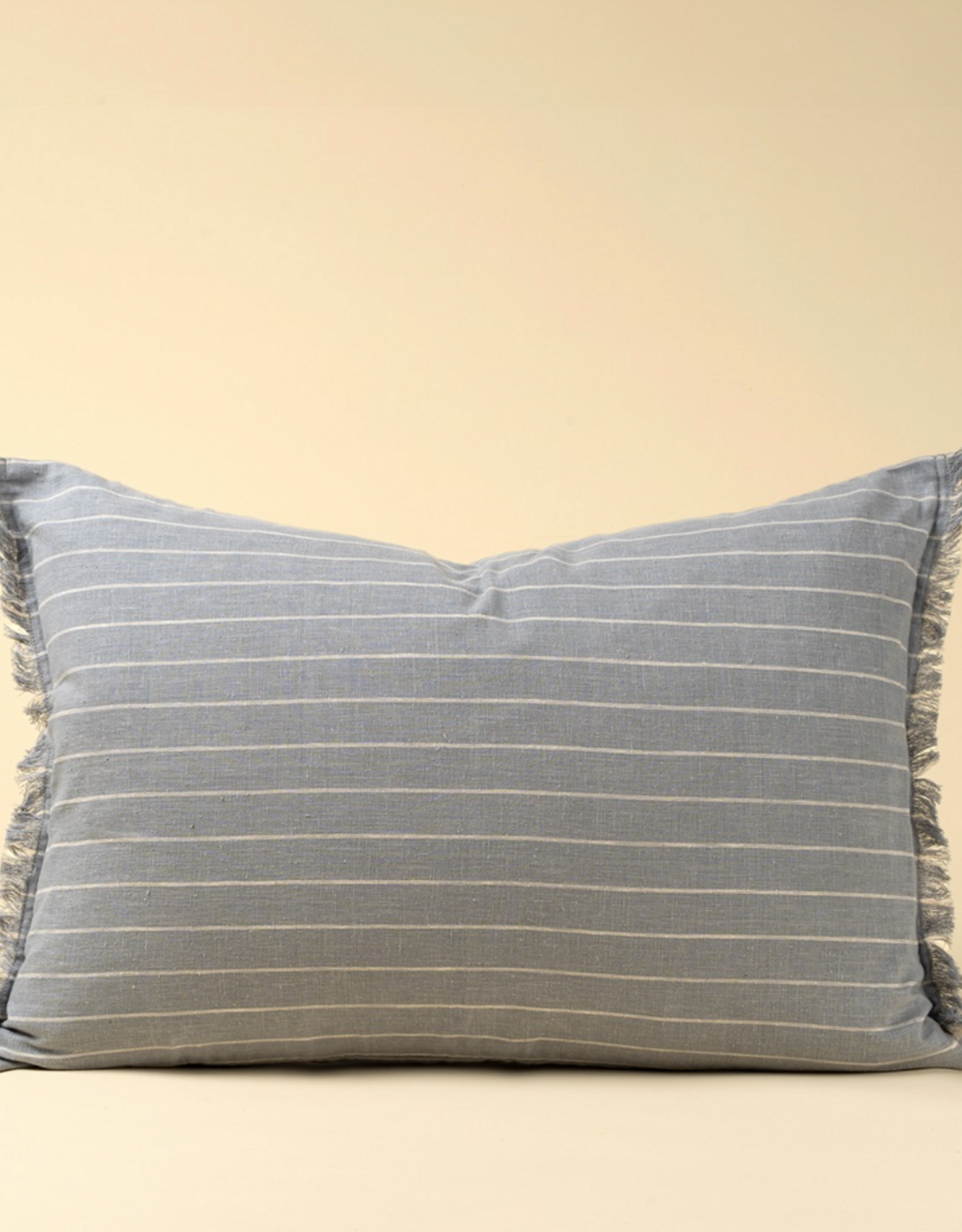 Handloom Stripe Pillow - Slate Blue, 16x24