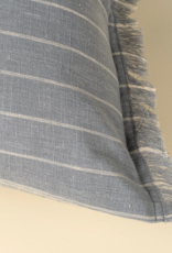 Handloom Stripe Pillow - Slate Blue, 16x24