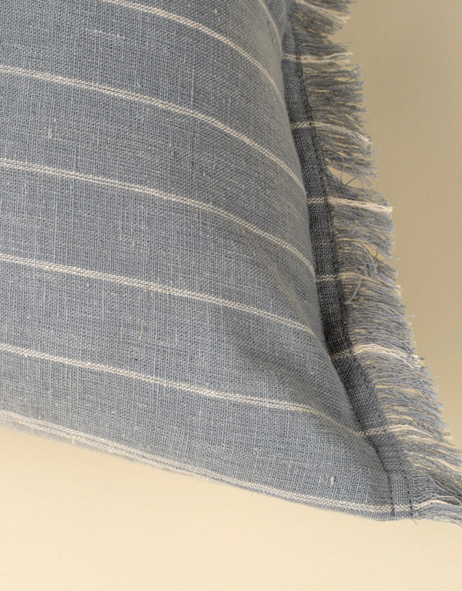 Handloom Stripe Pillow - Slate Blue, 16x24