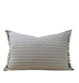16x24 Handloom Stripe Pillow, Slate Blue