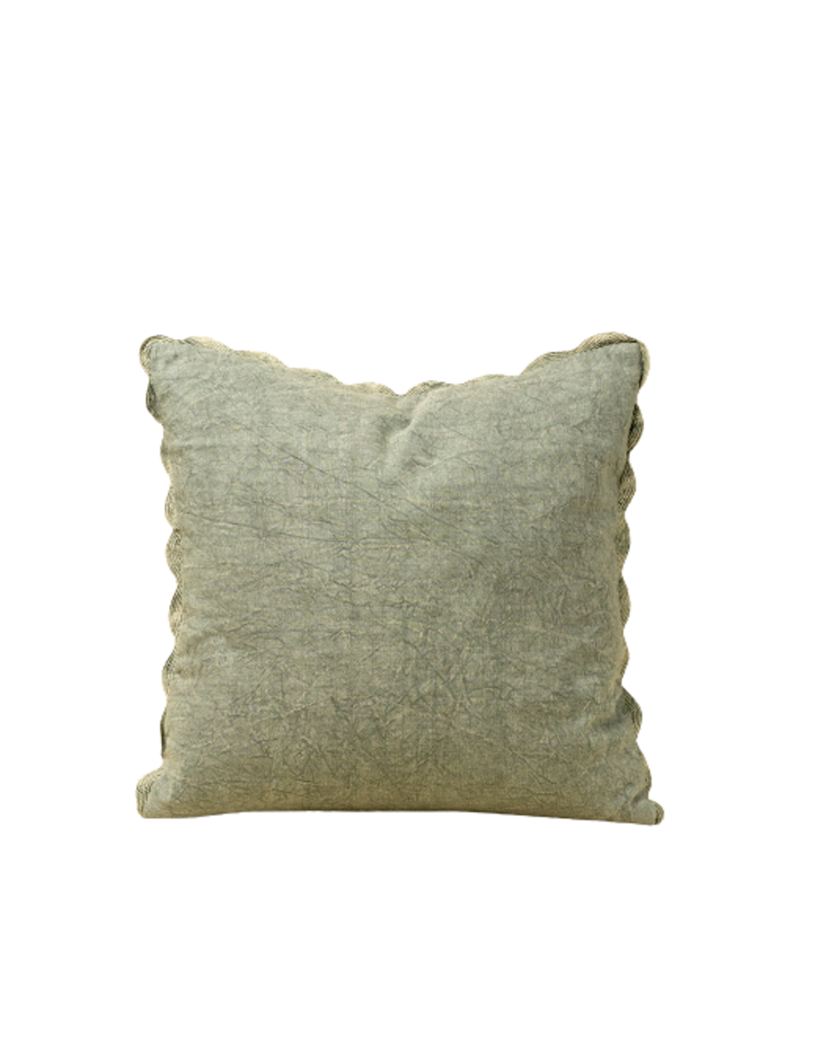 Scalloped Edge Pillow - Sage Green, 20x20