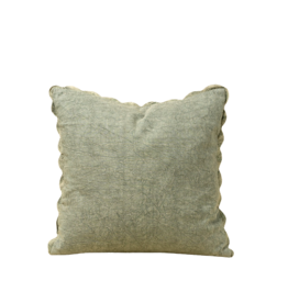 Scalloped Edge Pillow - Sage Green, 20x20