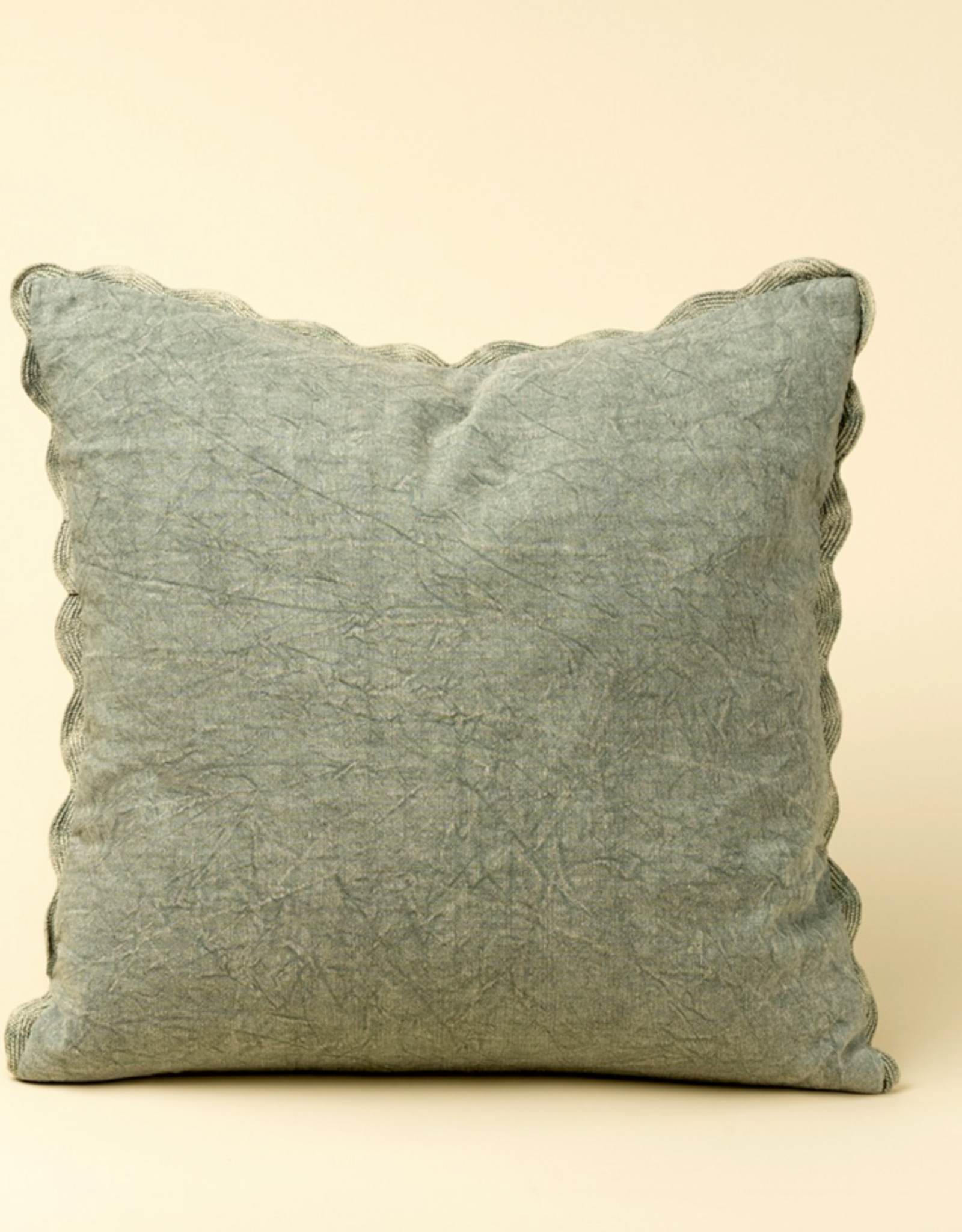 20x20 Scalloped Edge Pillow, Sage Green