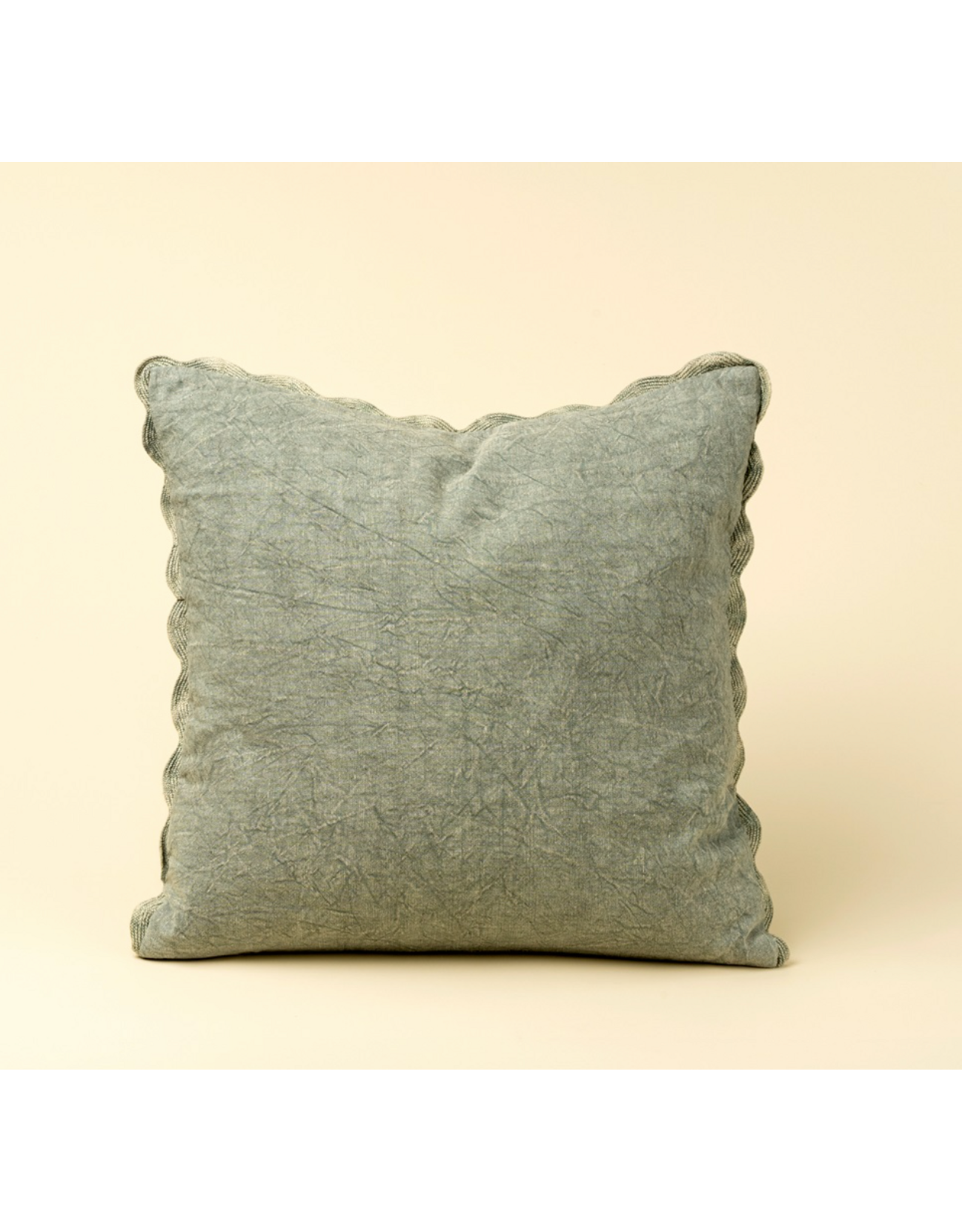 Scalloped Edge Pillow - Sage Green, 20x20