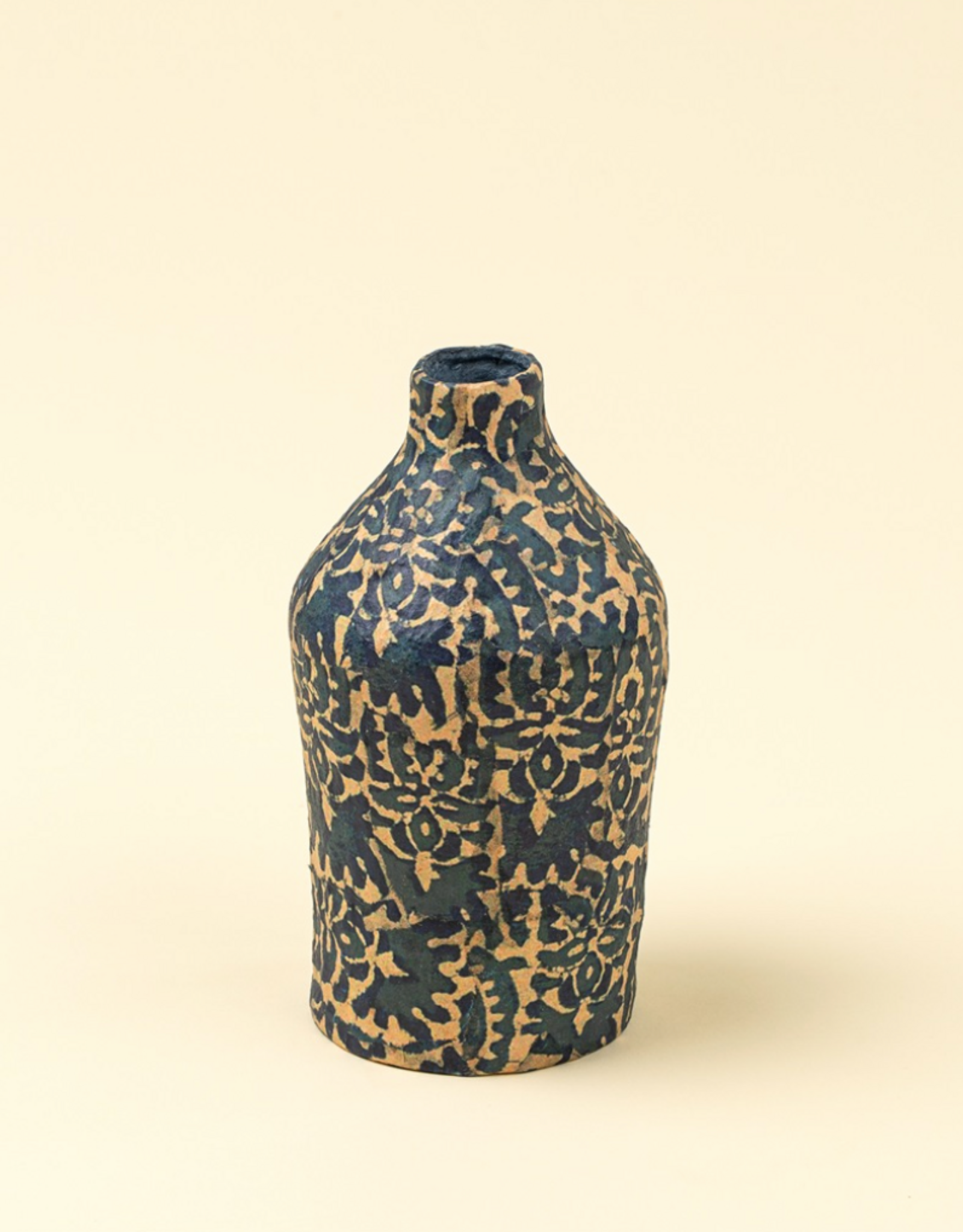 Patterned Paper Mache Vase