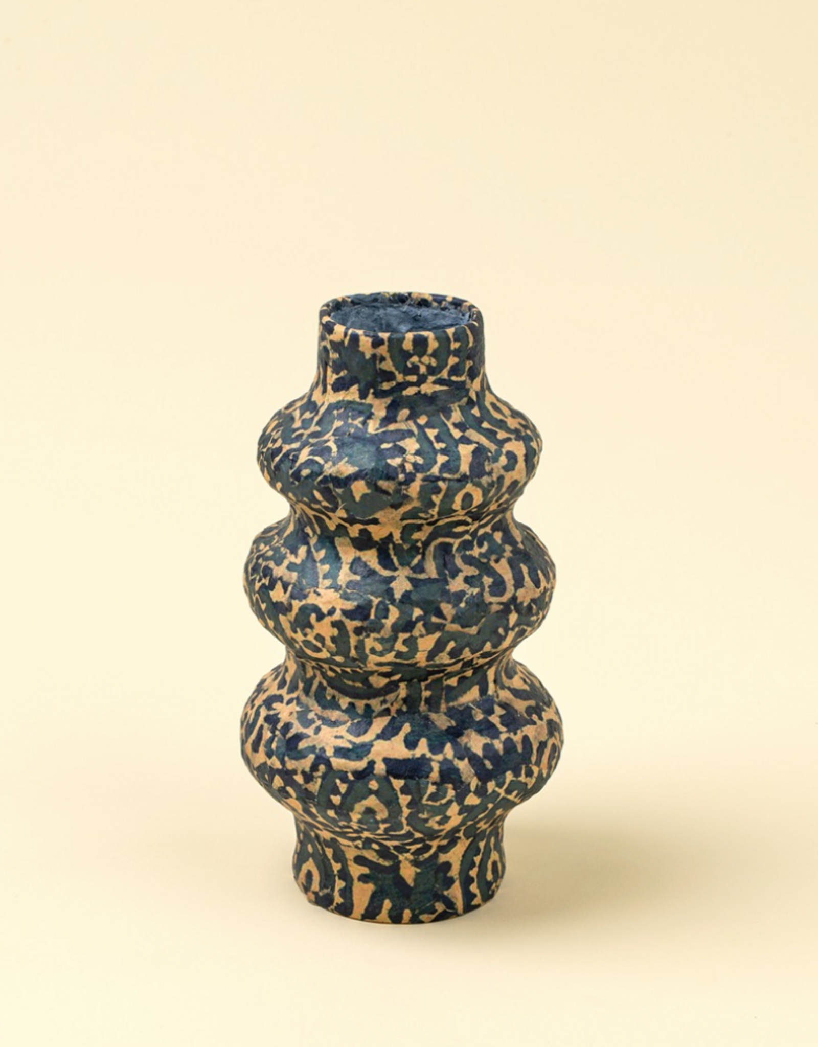 Patterned Paper Mache Vase