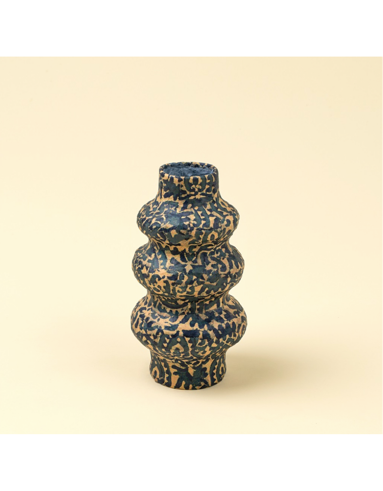 Patterned Paper Mache Vase