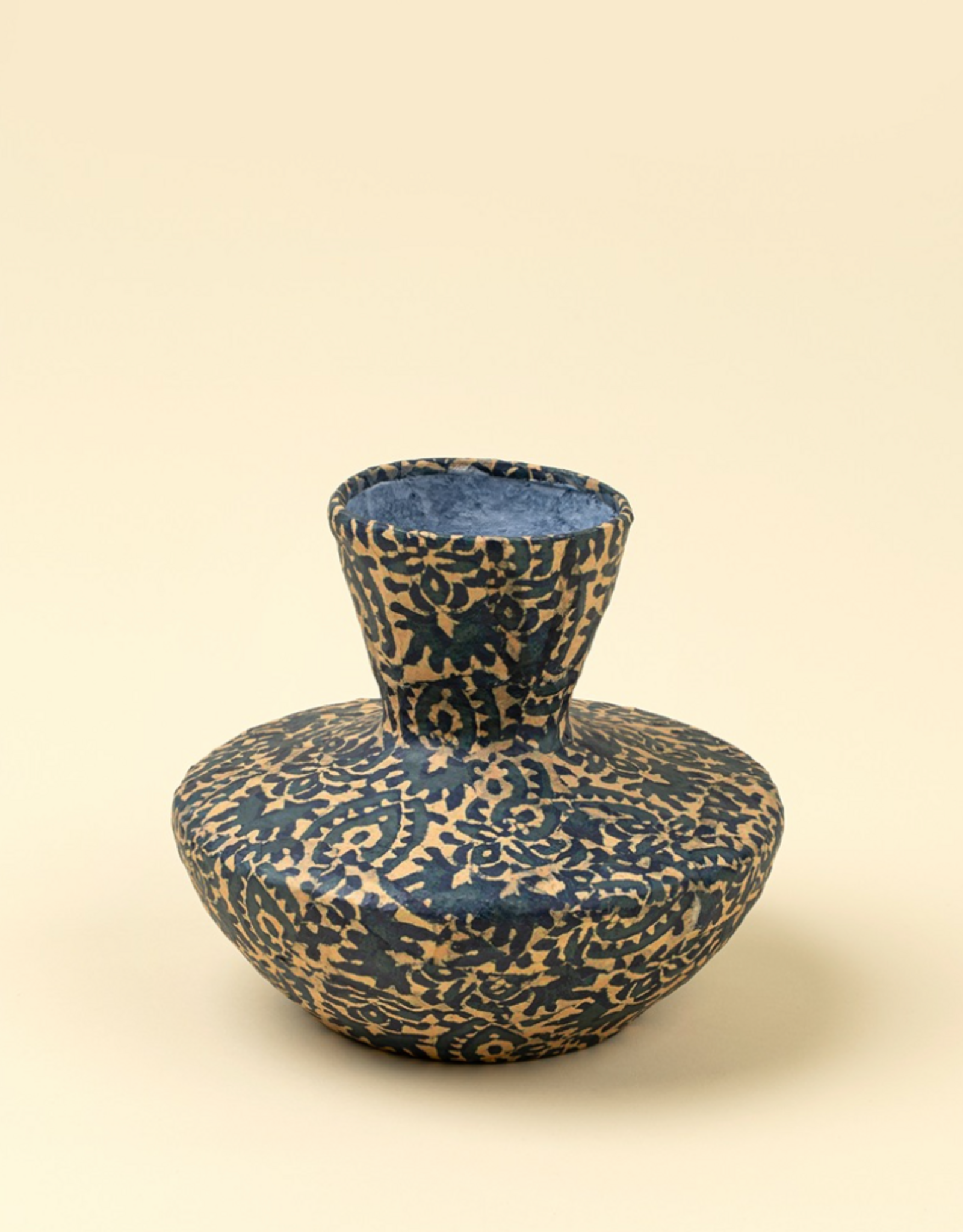 Patterned Paper Mache Vase