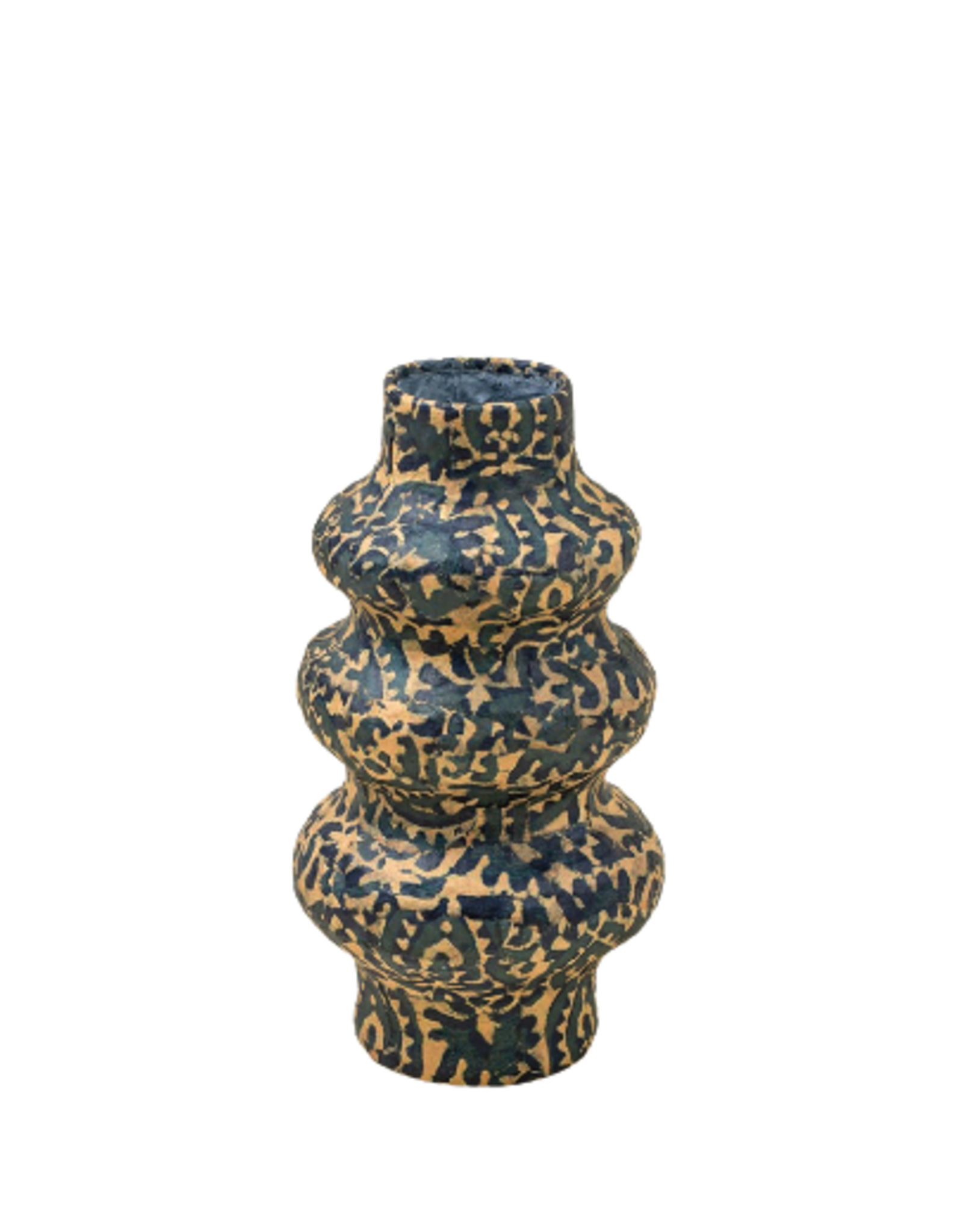 Patterned Paper Mache Vase