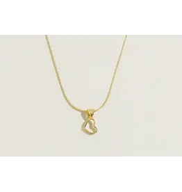 Serpentine Chain + Hollow Heart Charm