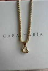 Serpentine Chain + Hollow Heart Charm