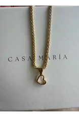 Serpentine Chain + Hollow Heart Charm