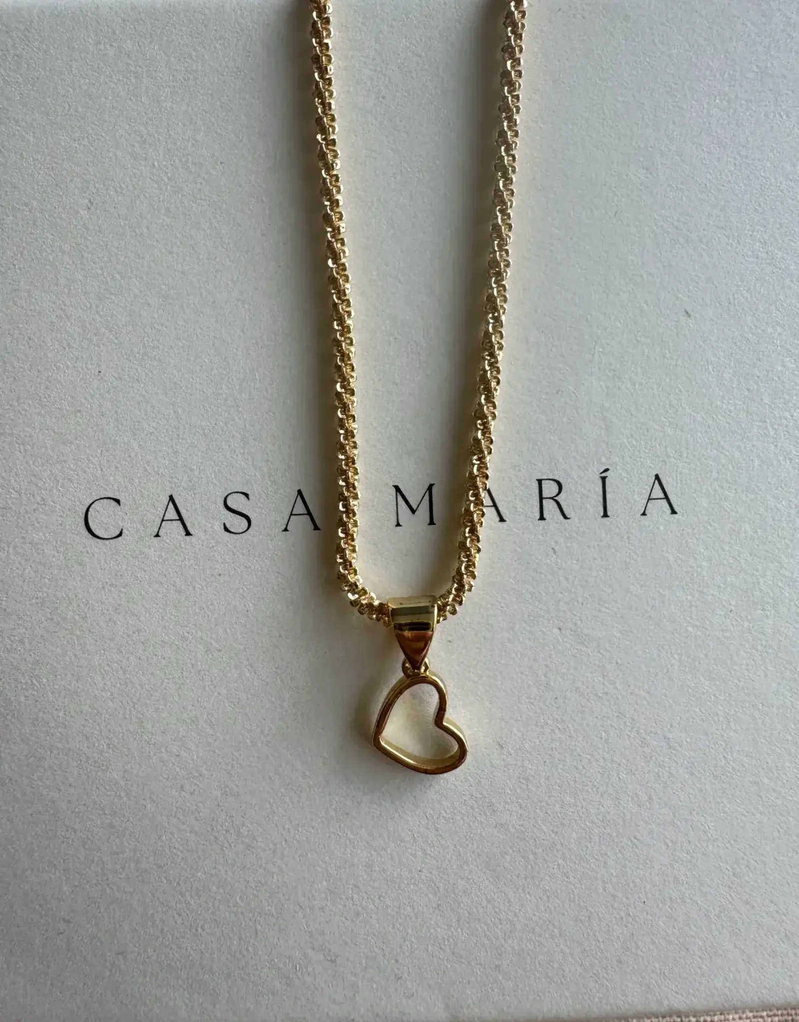 Serpentine Chain + Hollow Heart Charm