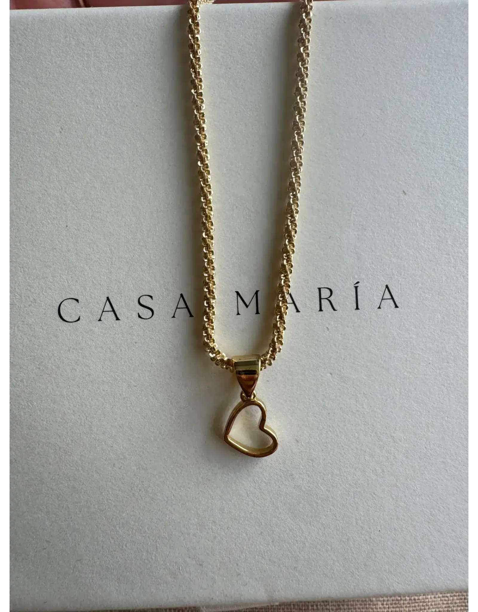 Serpentine Chain + Hollow Heart Charm