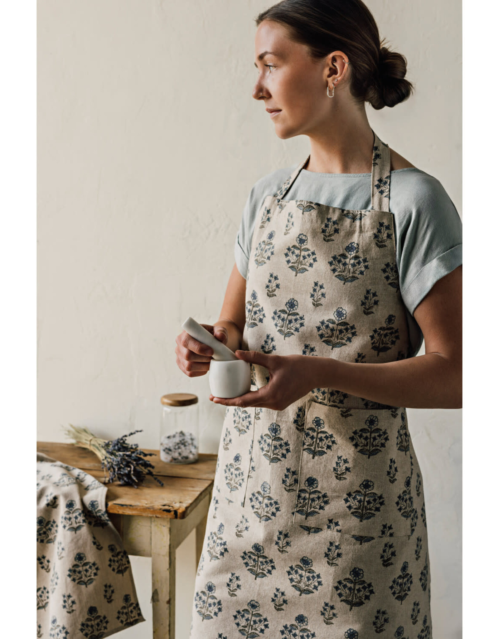 Salvia Block Print Apron