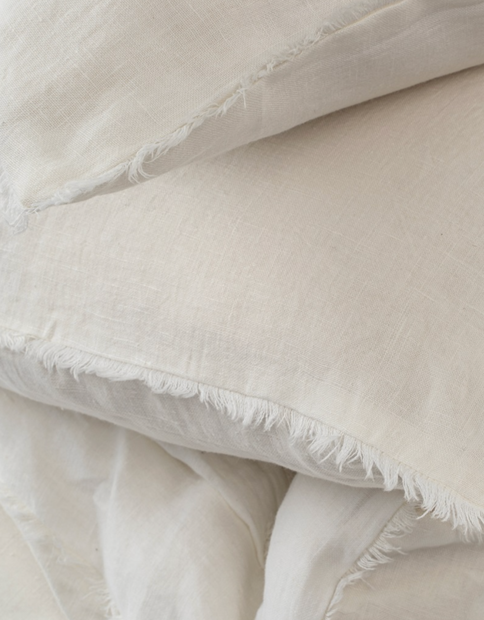 Lina Linen Queen Duvet Set, Ivory