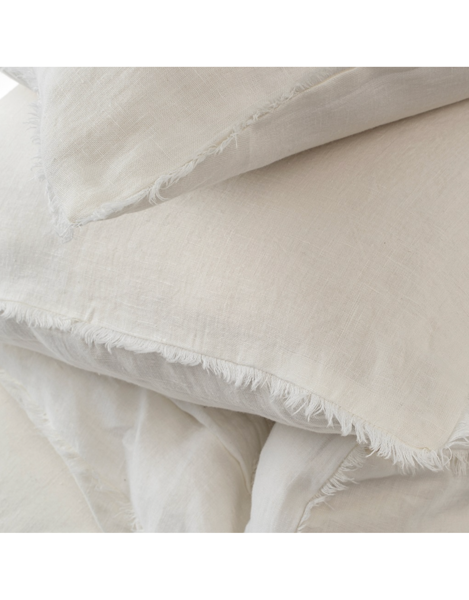 Lina Linen Queen Duvet Set, Ivory