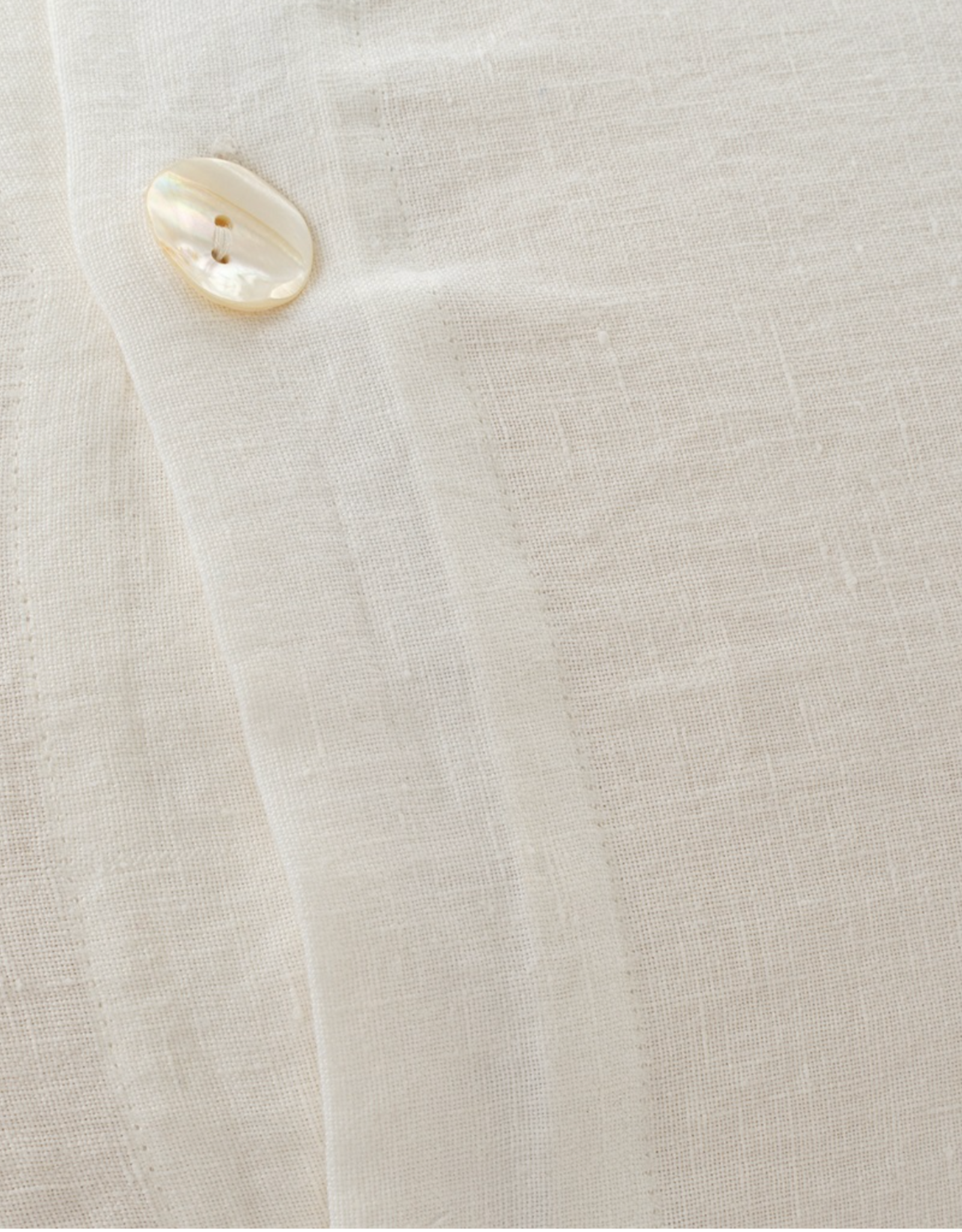 Lina Linen Queen Duvet Set, Ivory