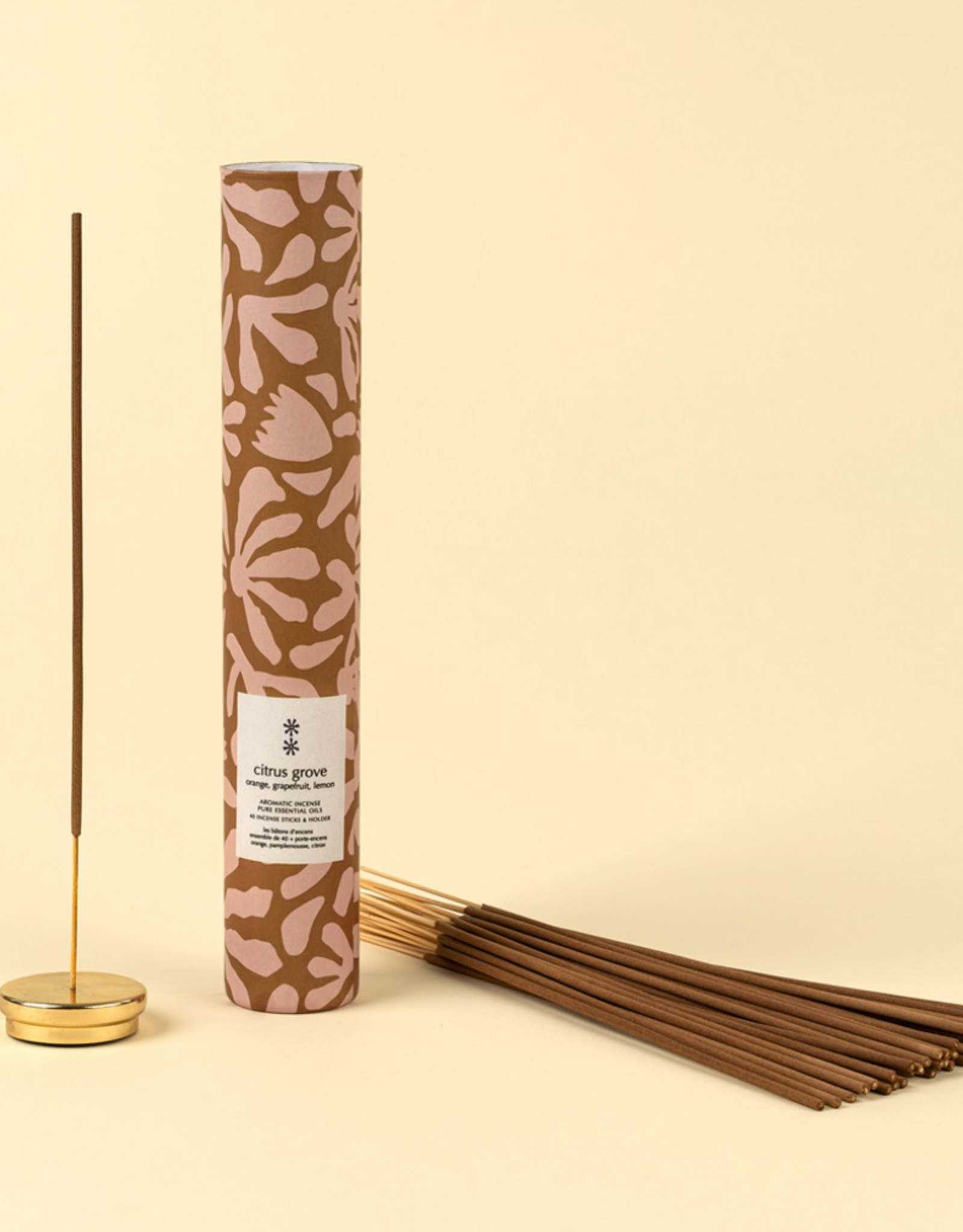 Citrus Grove Incense Set/30 Sticks + Holder