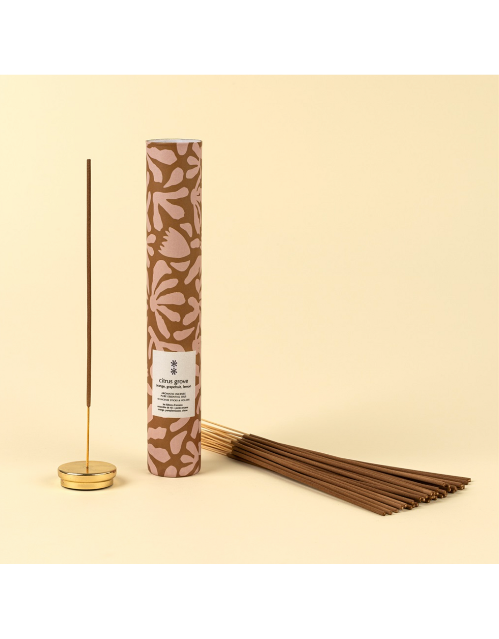 Citrus Grove Incense Set/30 Sticks + Holder