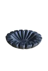 Marble Fluted Scalloped Bowl Black