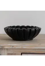 Marble Fluted Scalloped Bowl Black
