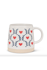 Wide Base Mug with Scandi Hearts & Leaves