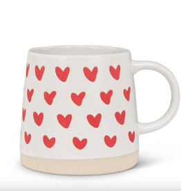 Wide Base Mug with Hearts
