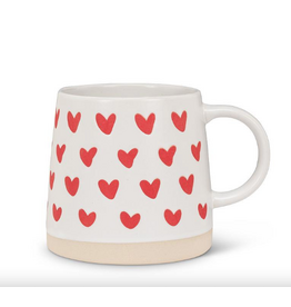 Wide Base Mug with Hearts
