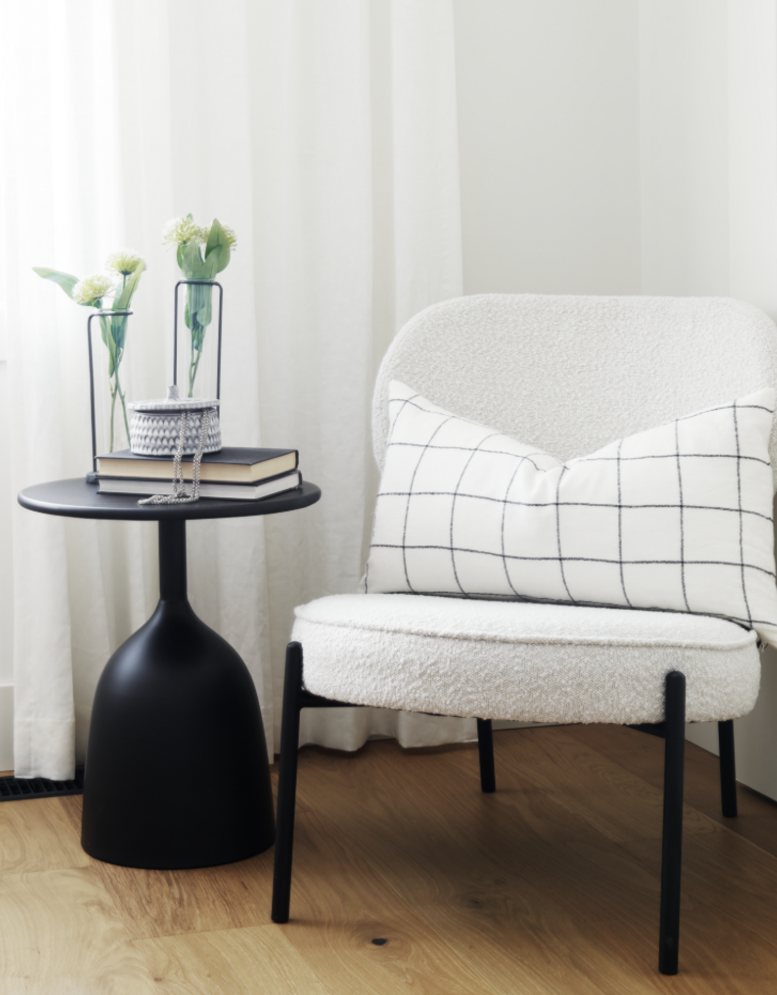 Talulla Matte Black Metal Accent Table