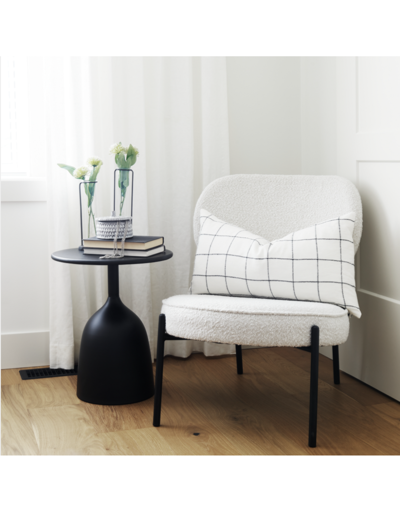 Talulla Matte Black Metal Accent Table